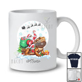 Personalized Custom Name Santa Riding Bearded Dragon; Lovely Christmas Moon Wild Animal T-Shirt