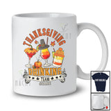 Personalized Custom Name Thanksgiving Drinking Team; Cheerful Three Cocktail Glasses; Drunker T-Shirt