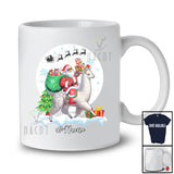 Personalized Custom Name Santa Riding Llama; Lovely Christmas Moon Wild Animal; Family T-Shirt