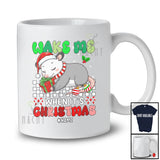 Personalized Custom Name Wake Me When It's Christmas; Lovely Santa Opossum Sleepy Animal T-Shirt