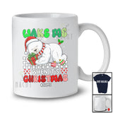 Personalized Custom Name Wake Me When It's Christmas; Lovely Santa Polar Bear Sleepy Animal T-Shirt