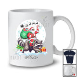Personalized Custom Name Santa Riding Raccoon; Lovely Christmas Moon Wild Animal; Family T-Shirt