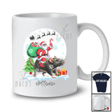 Personalized Custom Name Santa Riding Rat; Lovely Christmas Moon Wild Animal; Family T-Shirt