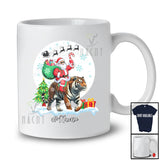 Personalized Custom Name Santa Riding Tiger; Lovely Christmas Moon Wild Animal; Family T-Shirt