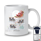 Personalized Custom Name Santa Sleigh French Bulldog Reindeer; Lovely Christmas Snow Moon T-Shirt