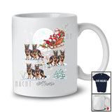 Personalized Custom Name Santa Sleigh German Shepherd; Lovely Christmas Snow Moon T-Shirt