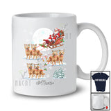 Personalized Custom Name Santa Sleigh Golden Retriever Reindeer; Lovely Christmas Snow Moon T-Shirt