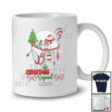Personalized Custom Name Christmas Nurse Squad; Awesome X-mas Moon Stethoscope Snowman T-Shirt