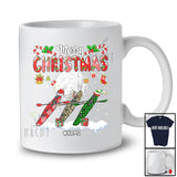 Personalized Custom Name Merry Christmas; Awesome X-mas Three Plaid Leopard Kayak Boat T-Shirt