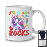 5th Grade Rocks, Adorable Dabbing Unicorn School Things, Matching Students Teacher Group T-Shirt