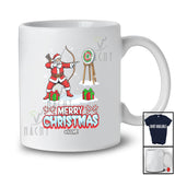 Personalized Custom Name Merry Christmas; Humorous X-mas Reindeer Santa Archery Player T-Shirt