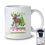 Personalized Custom Name Merry Christmoose; Fantastic Christmas Plaid Sweater Santa Moose T-Shirt