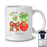 Personalized Custom Name Disc Golf Christmas Coquette; Lovely Bow Tie Snowing; Sport Player T-Shirt