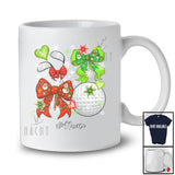 Personalized Custom Name Golf Christmas Coquette; Lovely Bow Tie Snowing; Sport Player T-Shirt
