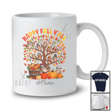 Personalized Custom Name Happy Fall Y'all; Adorable Thanksgiving Sloth On Autumn Tree T-Shirt