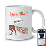 Personalized Christmas; Humorous Merry X-mas Plaid Half Reindeer; Custom Name Couple Family T-Shirt