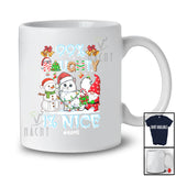 Personalized Custom Name 99% Naughty 1% Nice; Humorous Christmas Snow Santa Cat T-Shirt