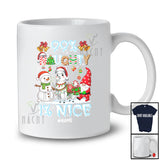 Personalized Custom Name 99% Naughty 1% Nice; Humorous Christmas Snow Santa Llama T-Shirt