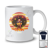 Personalized Custom Name Afro Turkey Face Girl Women; Amazing Thanksgiving African Retro T-Shirt