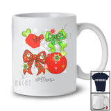 Personalized Custom Name Pickleballs Christmas Coquette; Lovely Bow Tie Snowing; Sport Player T-Shirt