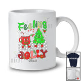 Personalized Custom Name Feeling Jolly; Adorable Christmas Tree Coffee; Friends Family Group T-Shirt