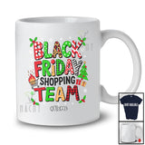 Personalized Custom Name Black Friday Shopping Team; Merry Christmas Plaid Leopard Shopping T-Shirt