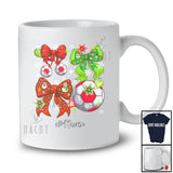 Personalized Custom Name Soccer Christmas Coquette; Lovely Bow Tie Snowing; Sport Player T-Shirt