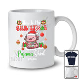 Personalized Custom Name My Christmas Pajama Shirt; Amusing Snow Santa Axolotl; Family T-Shirt