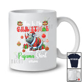 Personalized Custom Name My Christmas Pajama Shirt; Amusing Snow Santa Rhinoceros; Family T-Shirt