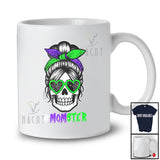 Momster; Humorous Halloween Costume Skull Mom Messy Hair Bun Monster; Family Group T-Shirt
