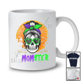 Momster; Humorous Halloween Moon Costume Skull Mom Messy Hair Bun Monster; Family Group T-Shirt