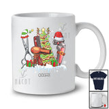 Personalized Custom Name Dog Groomer Tools Christmas Tree Santa Elf; Proud X-mas Snow; Jobs T-Shirt