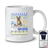 Personalized Custom Name Happy Hanukkah; Lovely Chanukah Sweater Lights German Shepherd T-Shirt