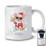 Personalized Custom Name Chihuahua Santa Drinking Beer; Joyful Christmas Drunker Family T-Shirt