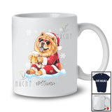 Personalized Custom Name Chow Chow Santa Drinking Beer; Joyful Christmas Drunker Family T-Shirt