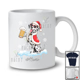 Personalized Custom Name Dalmatian Santa Drinking Beer; Joyful Christmas Drunker Family T-Shirt