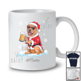 Personalized Custom Name Shar Pei Santa Drinking Beer; Joyful Christmas Drunker Family T-Shirt