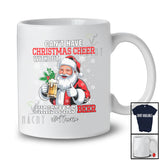 Personalized Custom Name Can't Have Christmas Cheer Without Beer; Joyful Santa Drinking Drunker T-Shirt