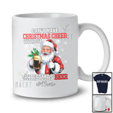 Personalized Custom Name Can't Have Christmas Cheer Without Beer; Joyful Santa Drinking Dark Beer T-Shirt