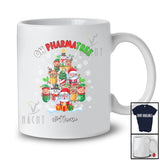 Personalized Custom Name Oh Pharmatree; Lovely Christmas Lights Tree Medication Pills; Pharmacist T-Shirt