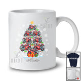 Personalized Custom Name Santa Riding Tools Christmas Tree; Amusing X-mas Lights Family T-Shirt