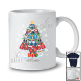 Personalized Custom Name Scuba Diving Tools Christmas Tree; Amusing X-mas Lights Family T-Shirt