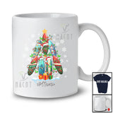 Personalized Custom Name Santa Surfing Tools Christmas Tree; Amusing X-mas Lights Family T-Shirt