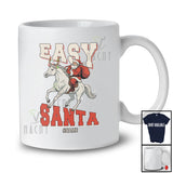 Personalized Custom Name Easy Santa; Amusing Christmas Santa Riding Horse Reindeer T-Shirt