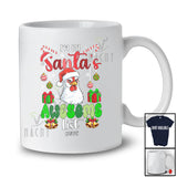 Personalized Custom Name I'm On Santa's Awesome List; Amazing Christmas Santa Chicken Face T-Shirt