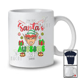 Personalized Custom Name I'm On Santa's Awesome List; Amazing Christmas Santa Elf Face T-Shirt