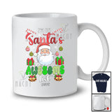 Personalized Custom Name I'm On Santa's Awesome List; Amazing Christmas Santa Santa Face T-Shirt