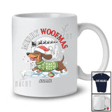 Personalized Custom Name Merry Woofmas; Joyful Christmas Moon Dachshund Ornament Damage T-Shirt