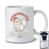 Personalized Custom Name Overstimulated But Festive; Lovely Christmas Lights Santa Kitten T-Shirt