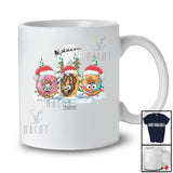 Personalized Custom Name Three Santa Reindeer Donut; Lovely Christmas Moon Tree Food Lover T-Shirt